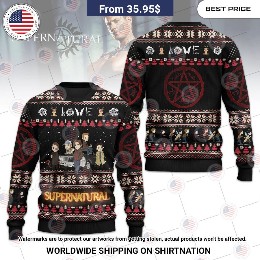 I Love Supernatural Christmas Sweater You look cheerful dear