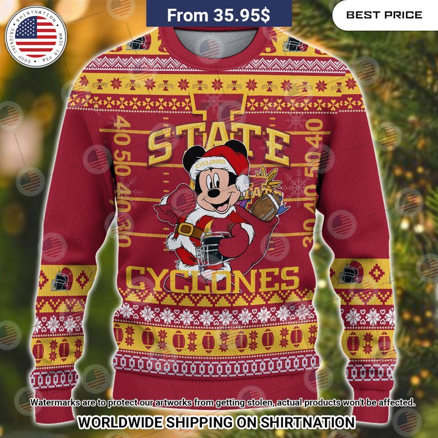 Iowa State Cyclones Mickey Mouse Christmas Sweater Lovely smile