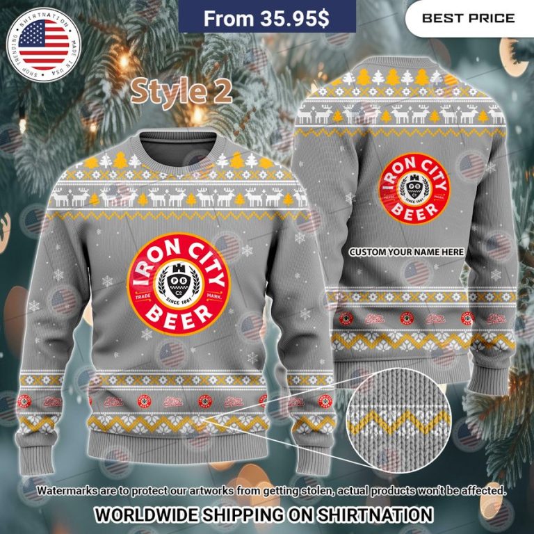 Iron City Beer Custom Christmas Sweaters Impressive picture.