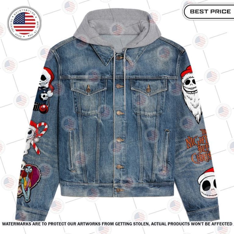 jack skellington i think im gonna get on someones nerves today hooded denim jacket 2