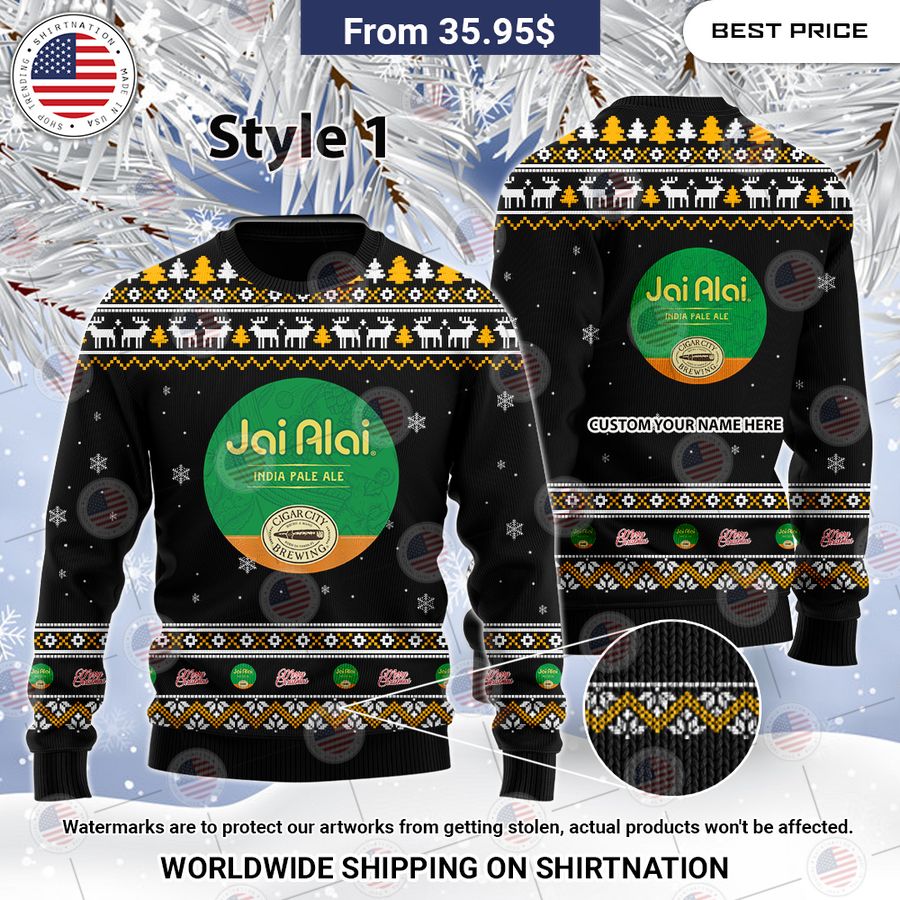 Jai Alai Custom Christmas Sweaters Nice photo dude