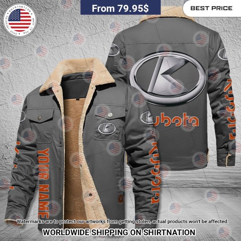 Kubota Custom Name Fleece Leather Jacket My friends!