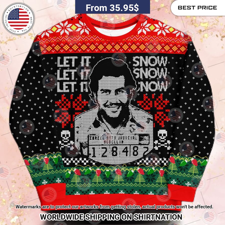 Let it Snow Navidad Christmas Sweater Eye soothing picture dear