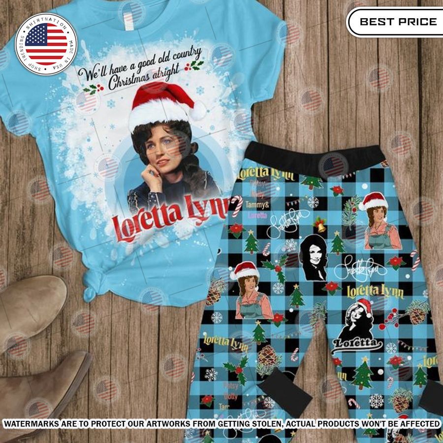 Loretta Lynn Christmas Alright Pajamas Set Radiant and glowing Pic dear