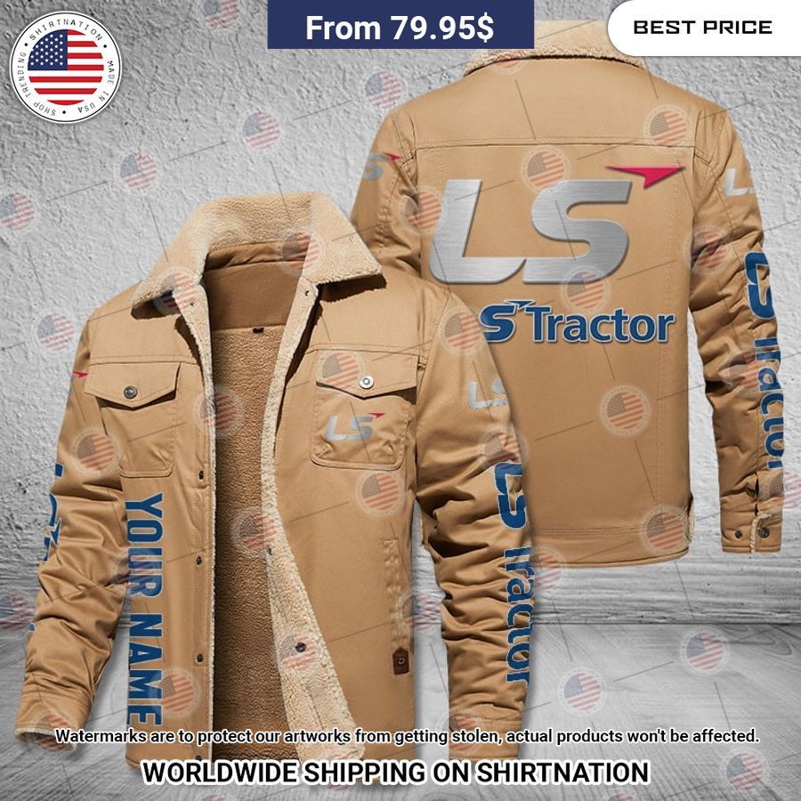 LS Tractor Custom Name Fleece Leather Jacket Loving click
