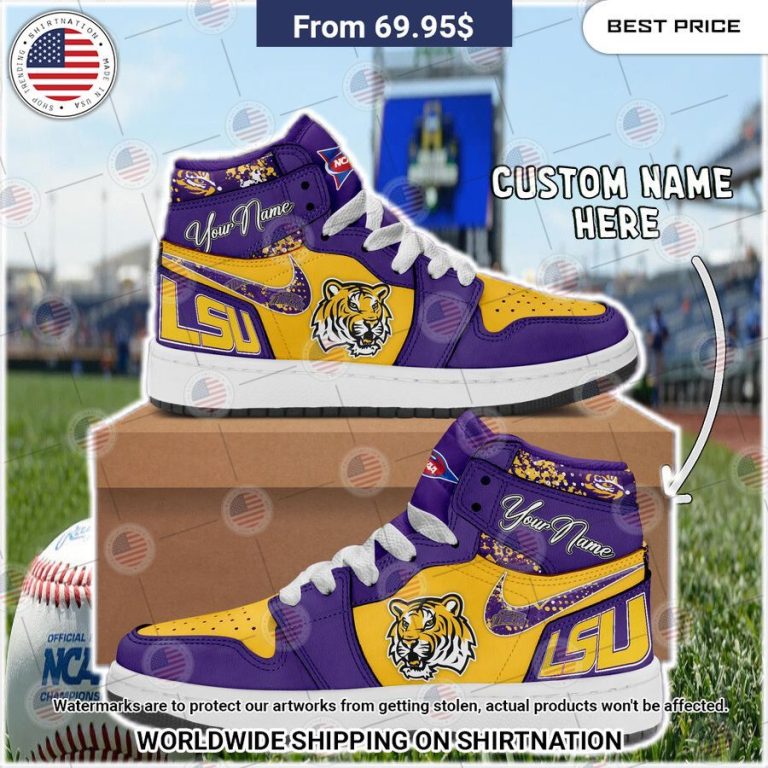 LSU Tigers Custom Air Jordan 1 Elegant and sober Pic