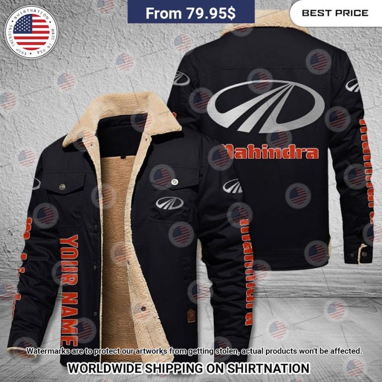 Mahindra Custom Name Fleece Leather Jacket Rocking picture