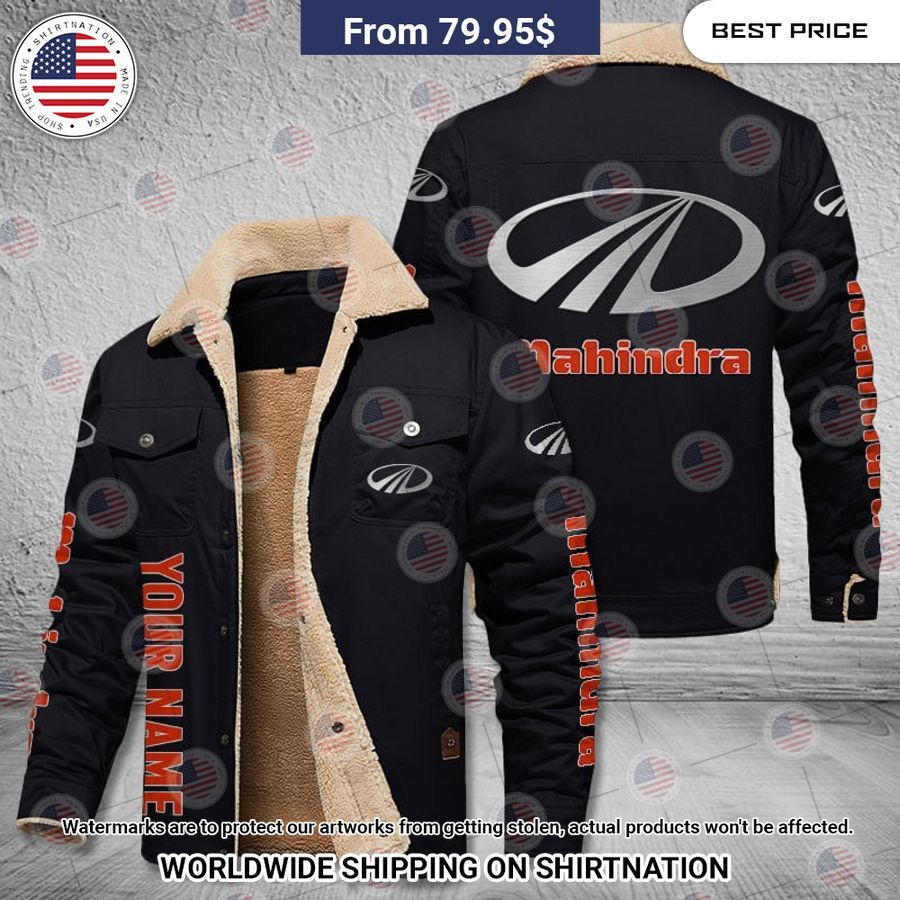 Mahindra Custom Name Fleece Leather Jacket Rocking picture