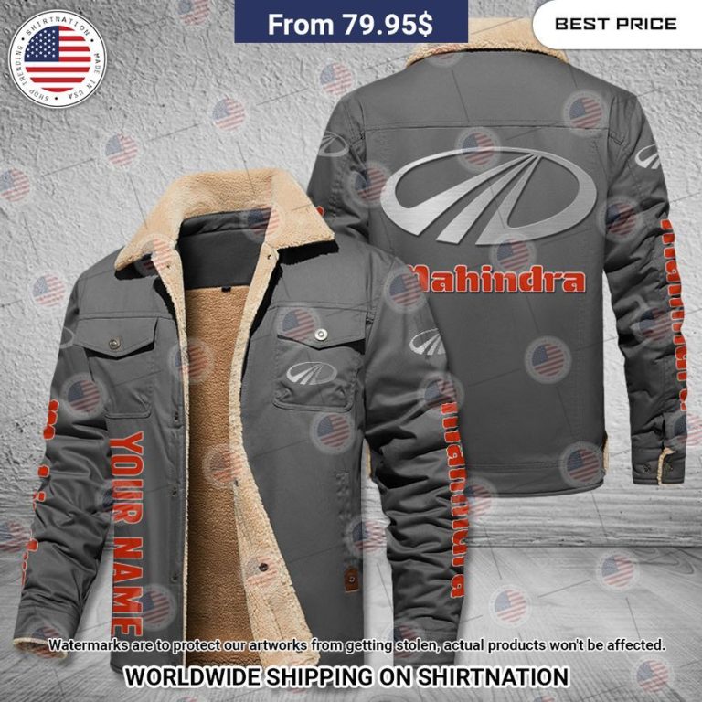 Mahindra Custom Name Fleece Leather Jacket Good one dear