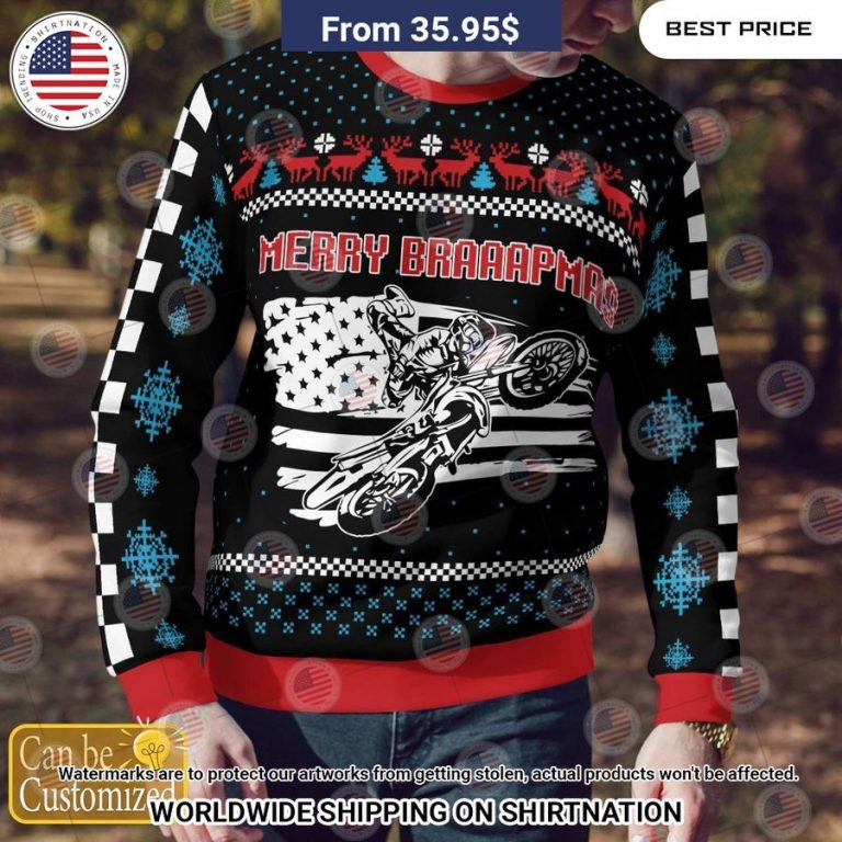 Merry Brapppppmas US Flag Christmas Sweater It is more than cute