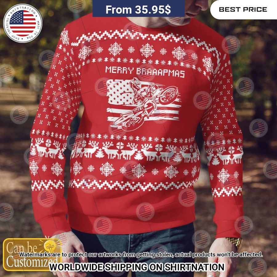 Merry Brapppppmas US Flag Custom Sweater Cool look bro