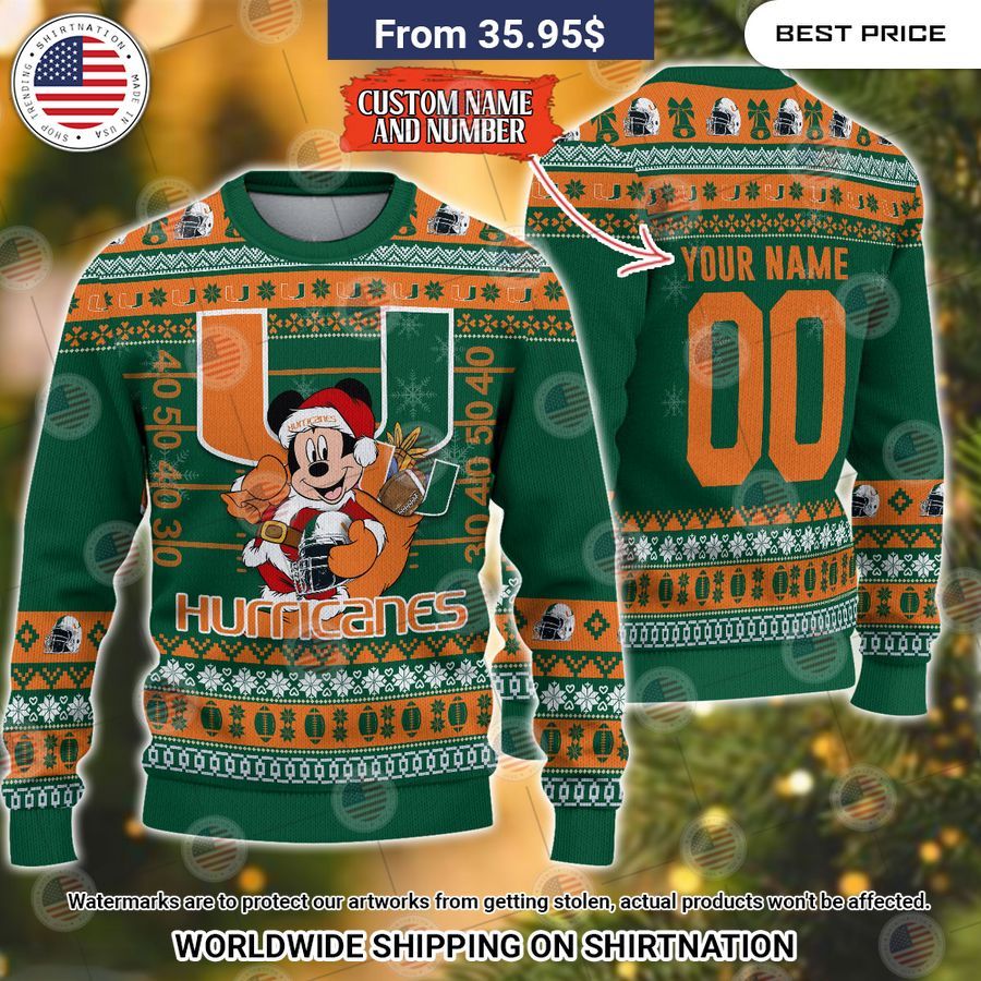 Miami Hurricanes Mickey Mouse Christmas Sweater Great, I liked it