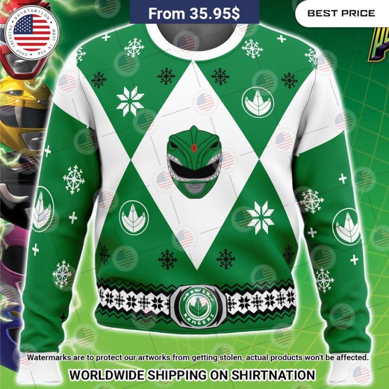 Mighty Morphin Power Rangers Green Sweater It is too funny