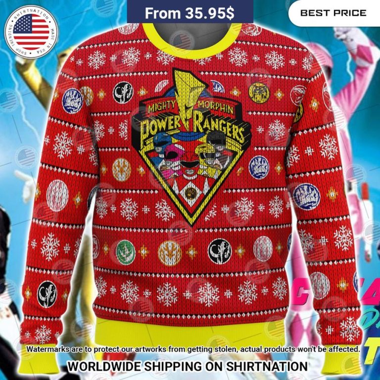 Mighty Morphin Power Rangers Sweater Elegant and sober Pic