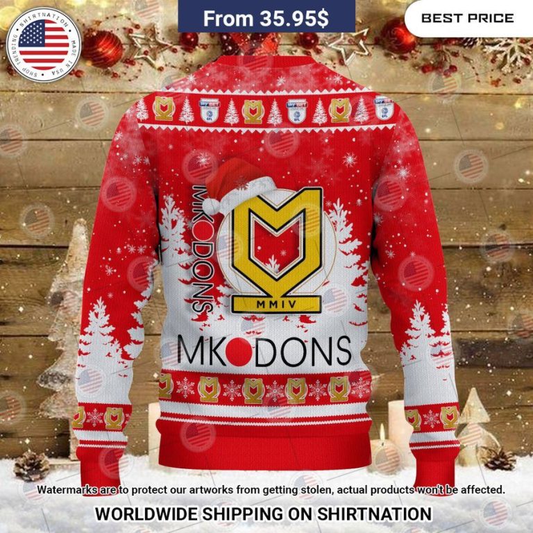 Milton Keynes Dons Christmas Sweater Natural and awesome