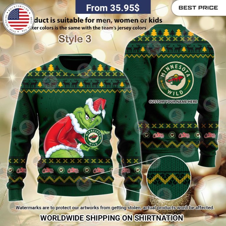 Minnesota Wild Grinch Sweater Nice photo dude