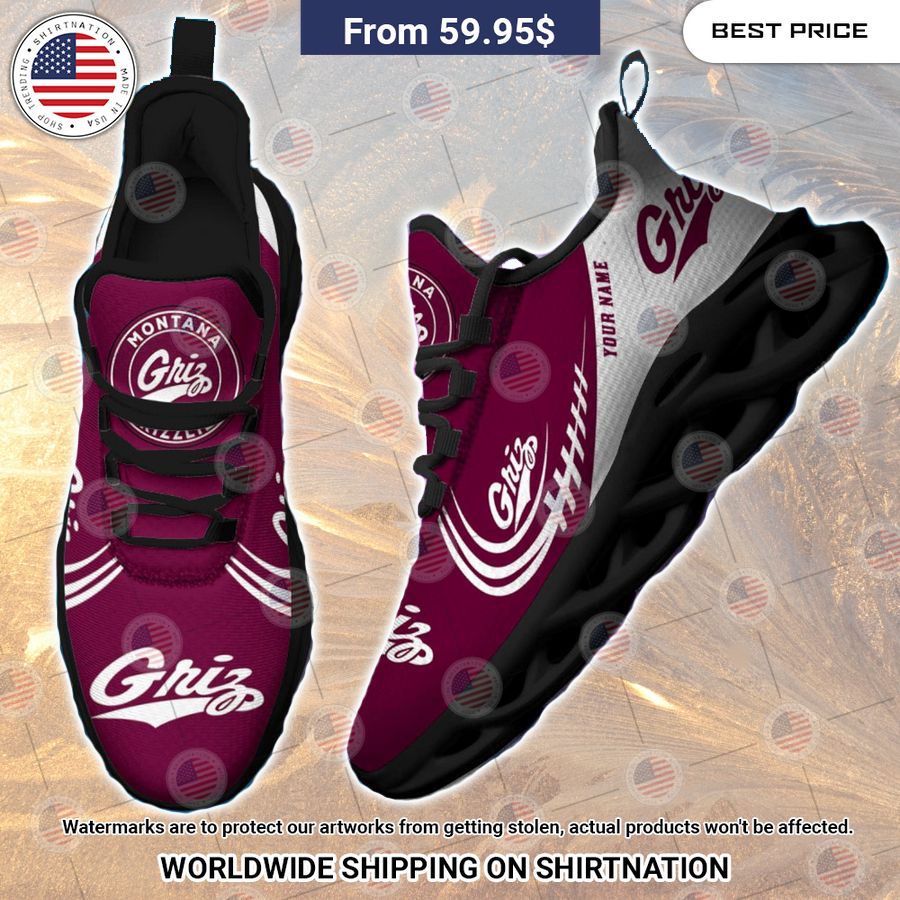 Montana Grizzlies Custom Clunky Shoes Lovely smile