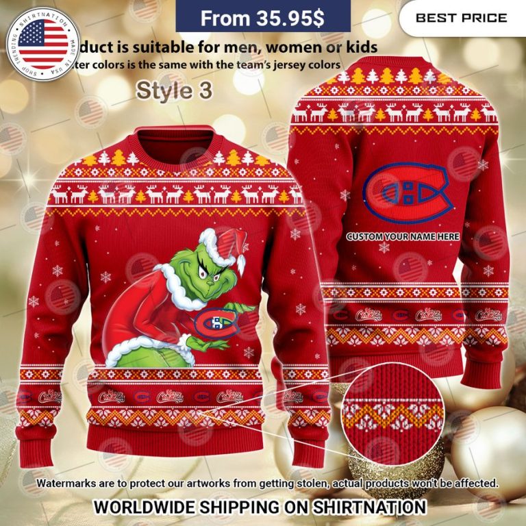 Montreal Canadiens Grinch Sweater Looking so nice