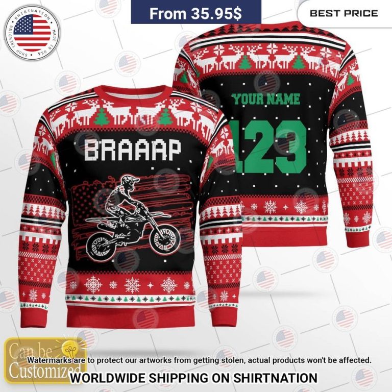 Motocross Rider Braaap US Flag Sweater My favourite picture of yours