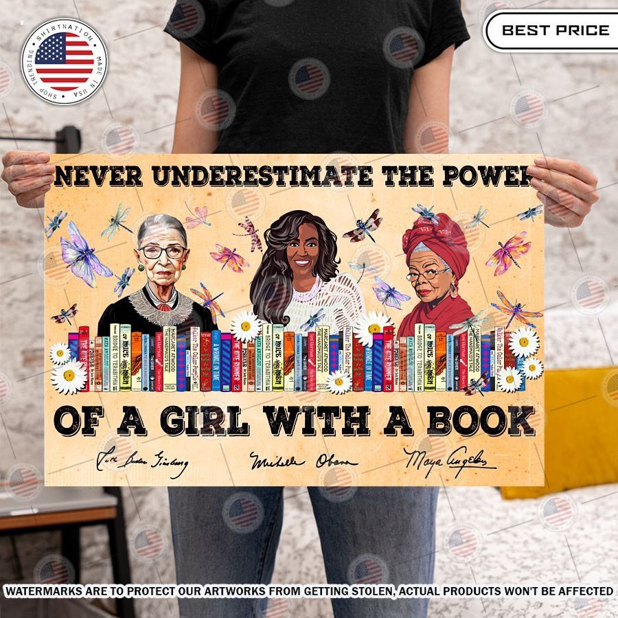 never underestimate the power of a girl with a book poster 1