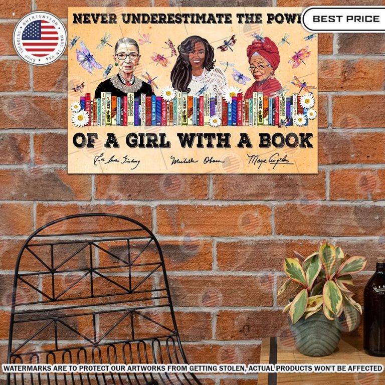 never underestimate the power of a girl with a book poster 2