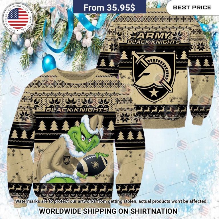 NEW Army Black Knights Grinch Christmas Sweater Mesmerising