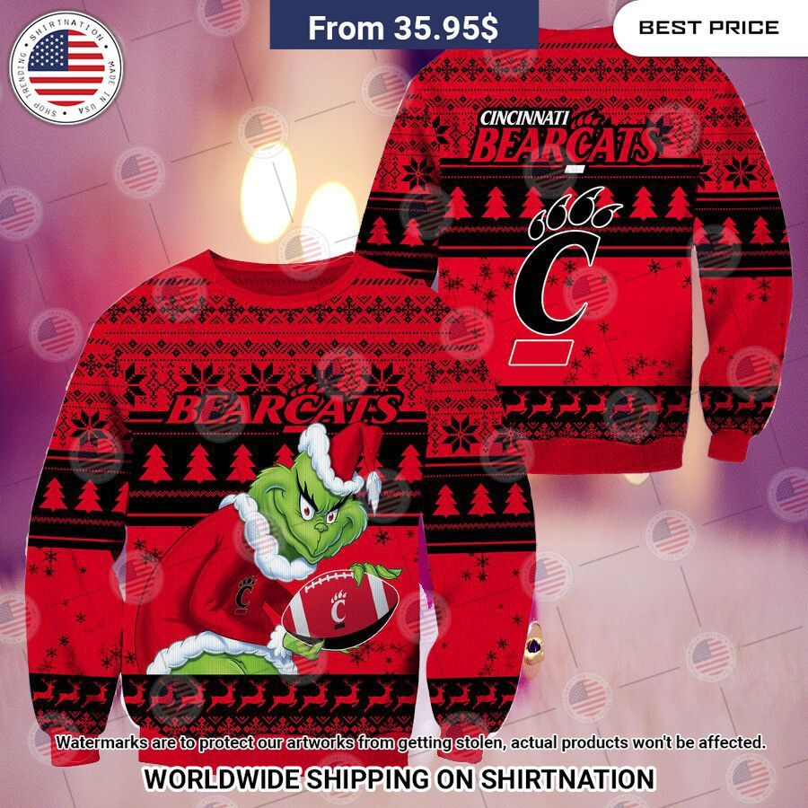 NEW Cincinnati Bearcats Grinch Christmas Sweater Hey! You look amazing dear