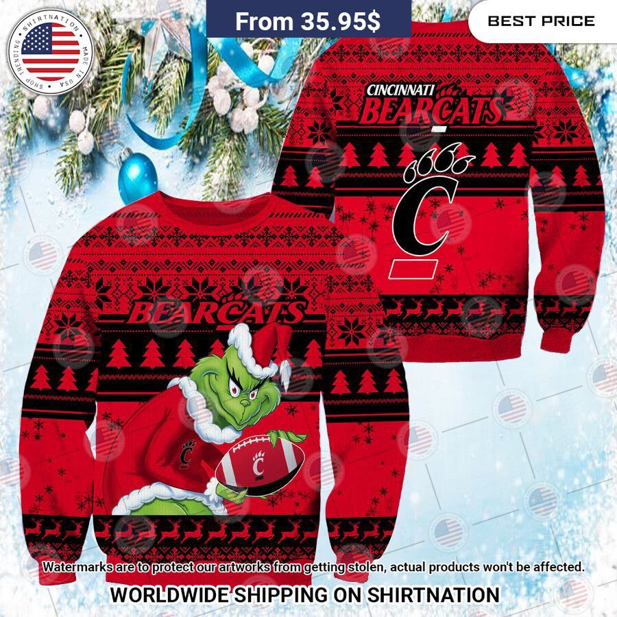 NEW Cincinnati Bearcats Grinch Christmas Sweater It is more than cute