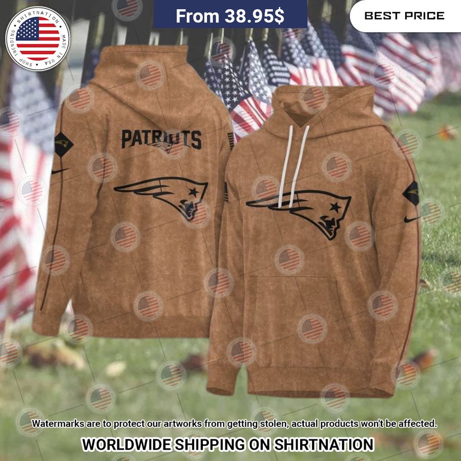 New England Patriots 2023 Salute To Service Hoodie Natural and awesome