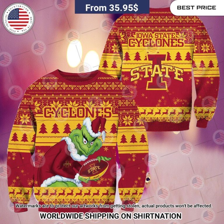 NEW Iowa State Cyclones Grinch Christmas Sweater Selfie expert