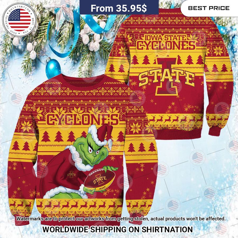 NEW Iowa State Cyclones Grinch Christmas Sweater Stunning