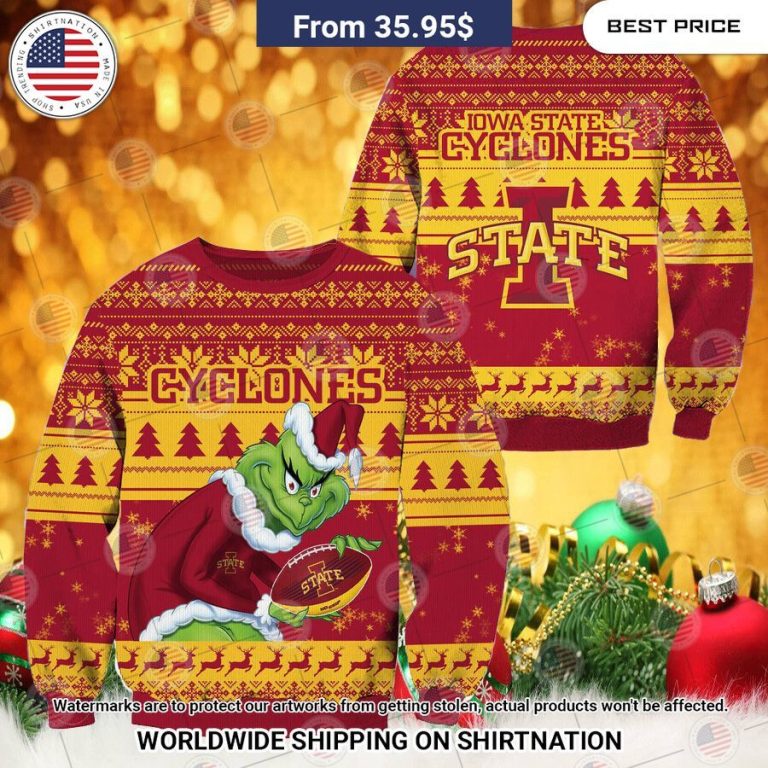 NEW Iowa State Cyclones Grinch Christmas Sweater Best couple on earth