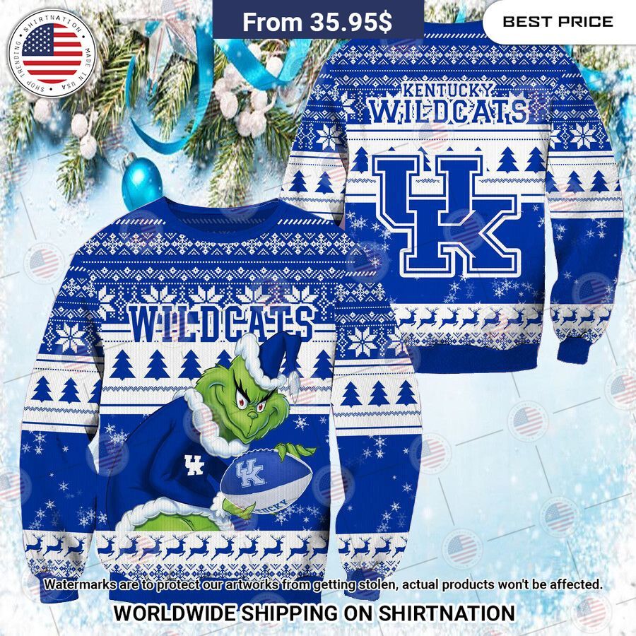 NEW Kentucky Wildcats Grinch Christmas Sweater Sizzling