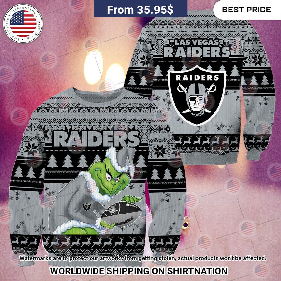 NEW Las Vegas Raiders Grinch Christmas Sweater You look so healthy and fit