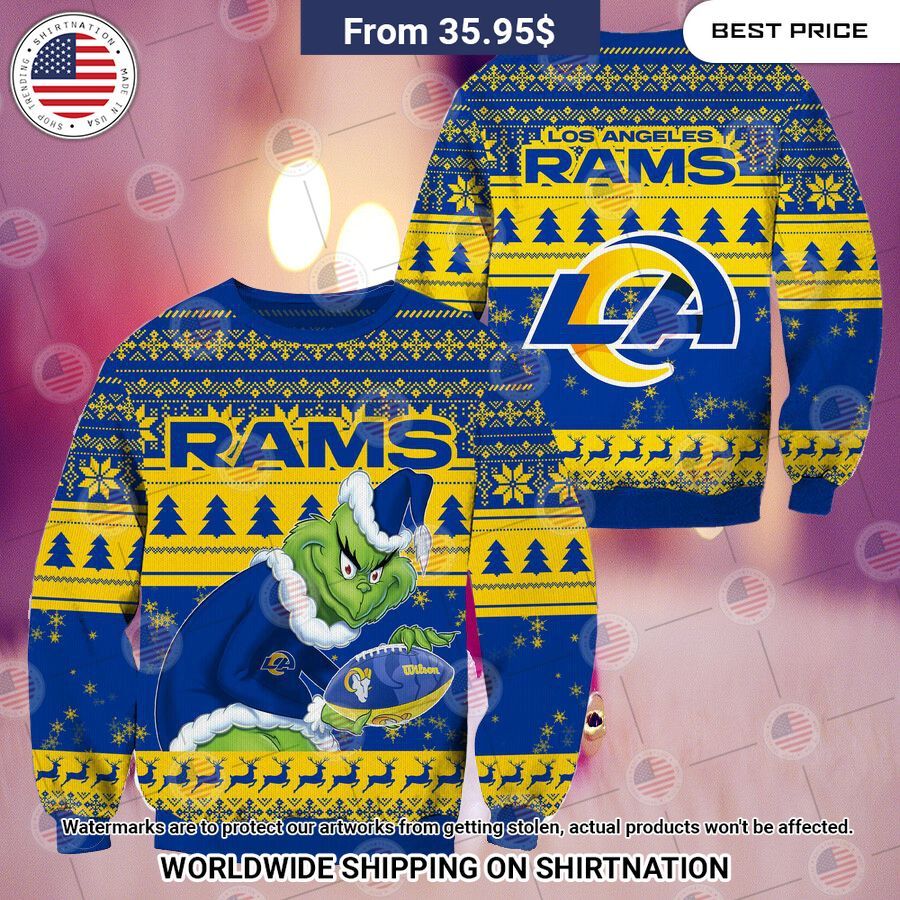 NEW Los Angeles Rams Grinch Christmas Sweater Good click