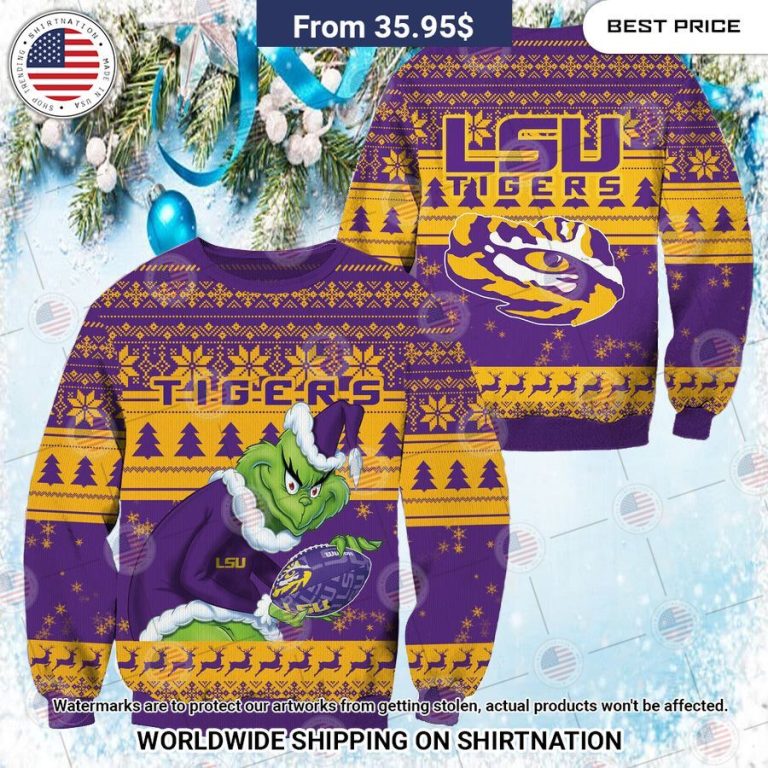 NEW LSU Tigers Grinch Christmas Sweater My favourite picture of yours