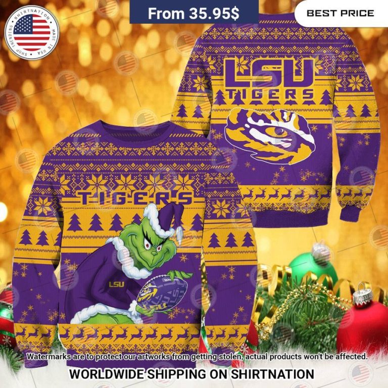 NEW LSU Tigers Grinch Christmas Sweater You guys complement each other