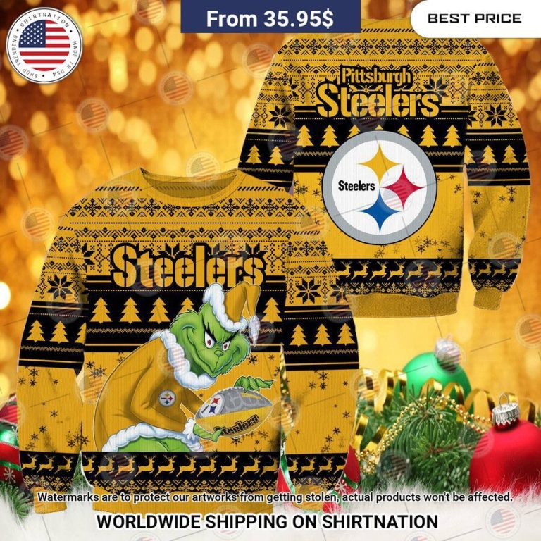 NEW Pittsburgh Steelers Grinch Christmas Sweater You look so healthy and fit