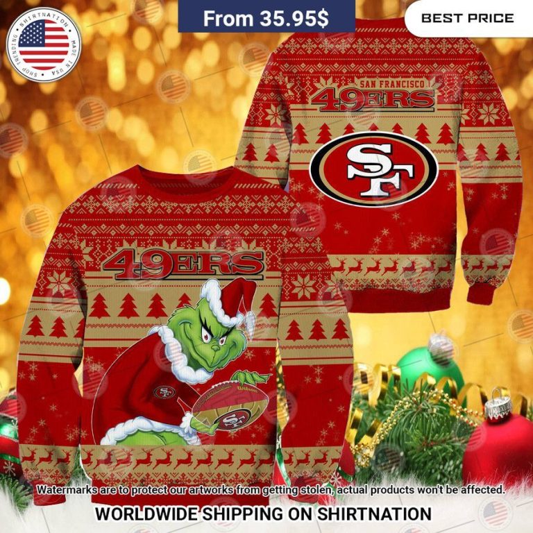 NEW San Francisco 49ers Grinch Christmas Sweater This place looks exotic.