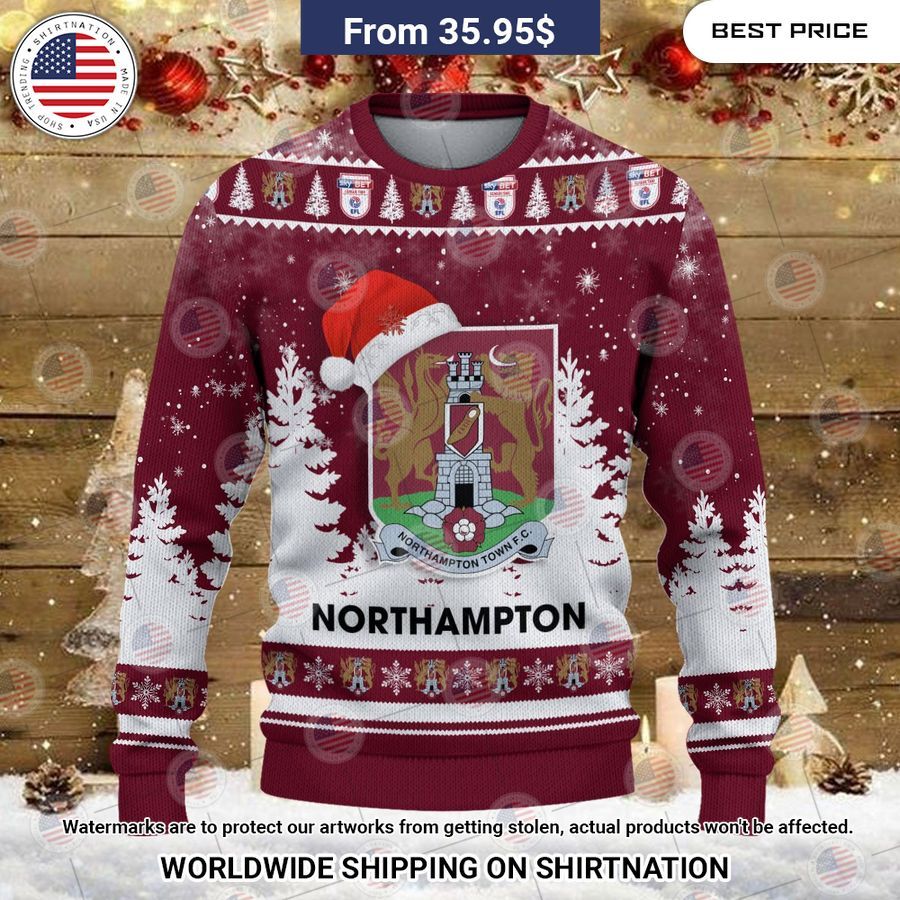 Northampton Town F.C Christmas Sweater Stand easy bro