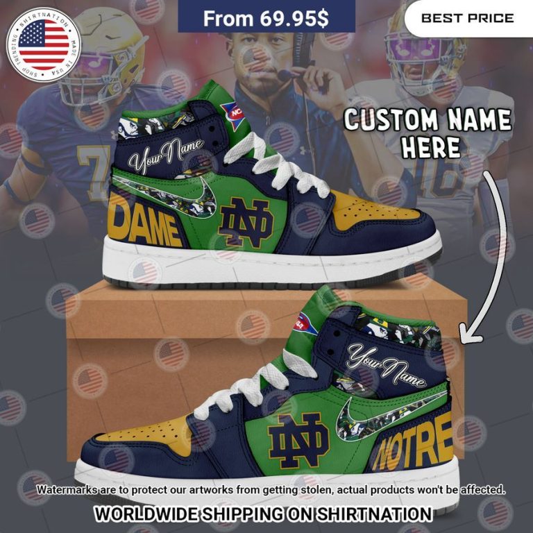 Notre Dame Fighting Irish Custom Air Jordan 1 Cutting dash