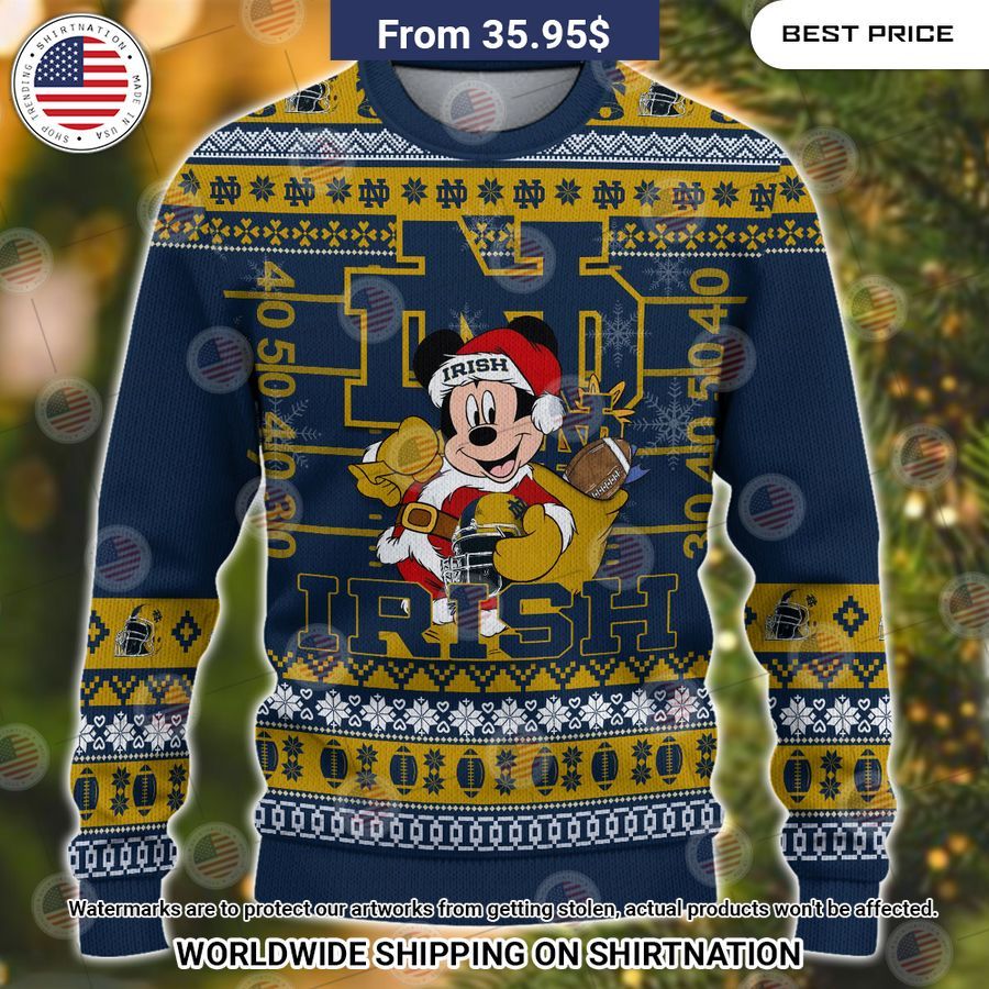 Notre Dame Fighting Irish Mickey Mouse Christmas Sweater Damn good