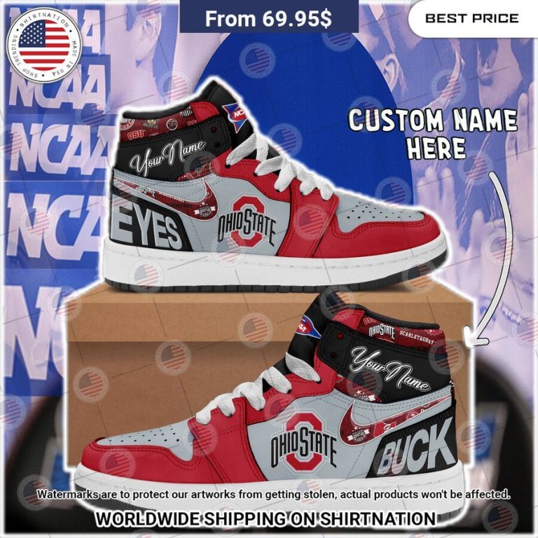 Ohio State Buckeyes Custom Air Jordan 1 Elegant and sober Pic