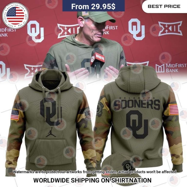 Oklahoma Sooners Brent Venables Camo Veteran Hoodie Long time