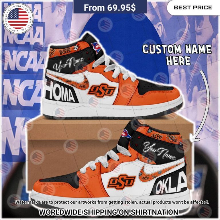 Oklahoma State Cowboys Custom Air Jordan 1 Cutting dash