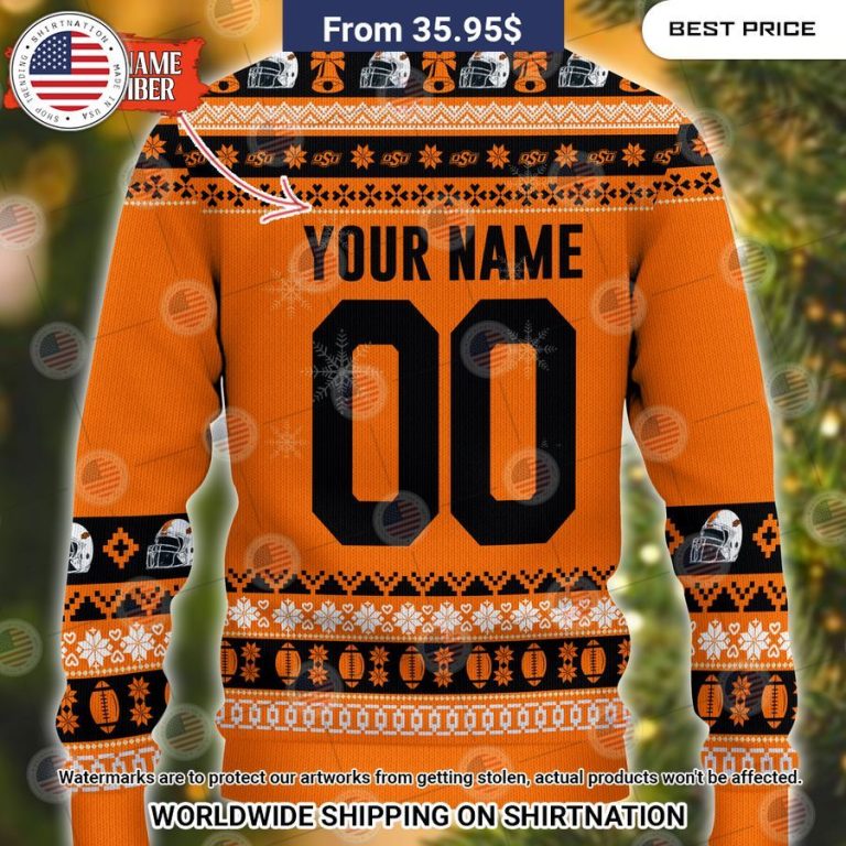 Oklahoma State Cowboys Mickey Mouse Christmas Sweater Natural and awesome