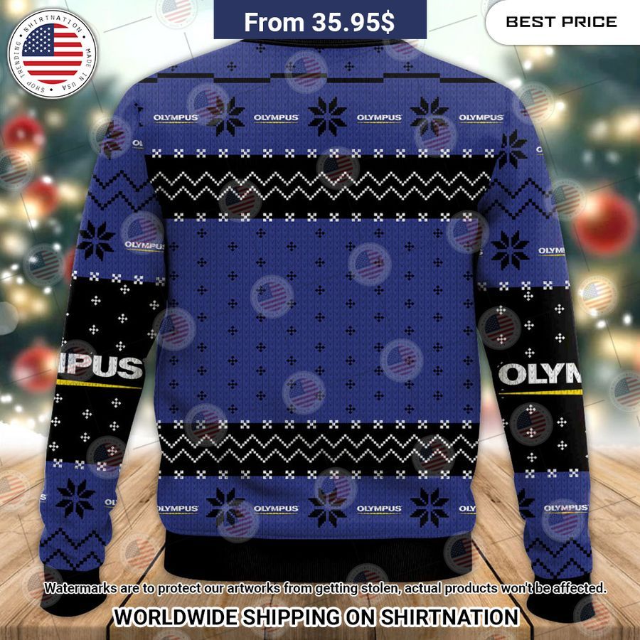 Olympus Camera Christmas Sweater Oh my God you have put on so much!