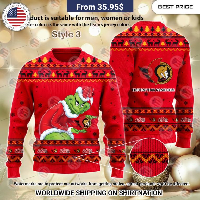 Ottawa Senators Grinch Sweater You look insane in the picture, dare I say