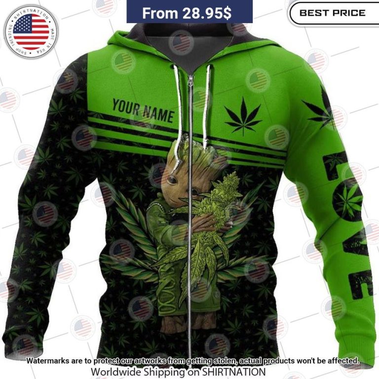 Personalized Groot Love Weed Hoodie Loving click