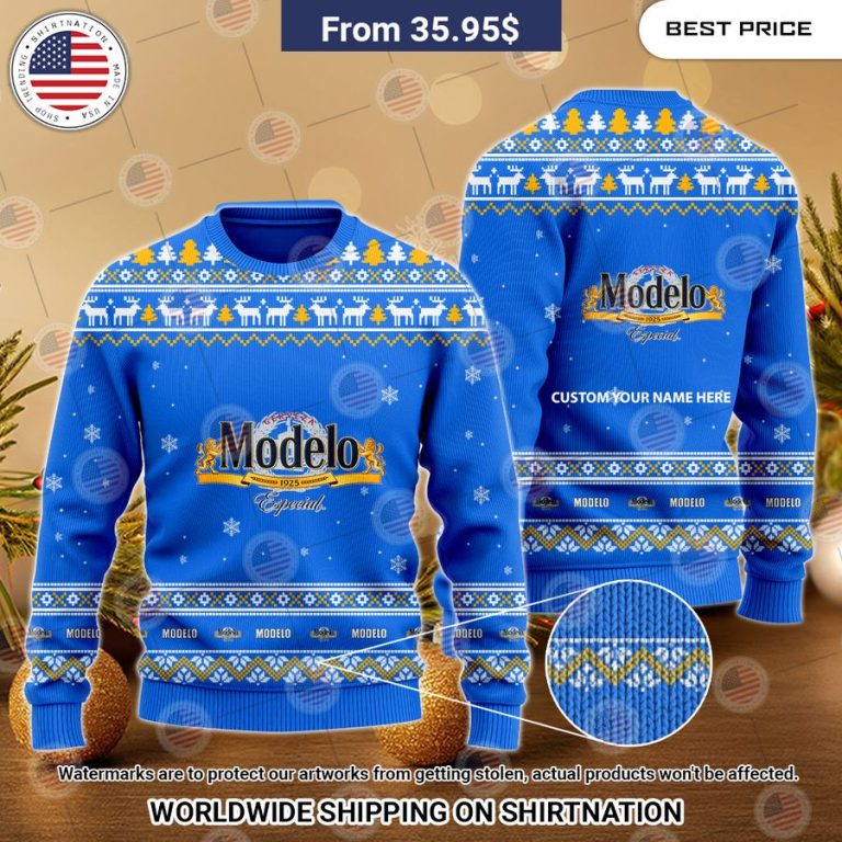 Personalized Modelo Christmas Sweater Nice bread, I like it